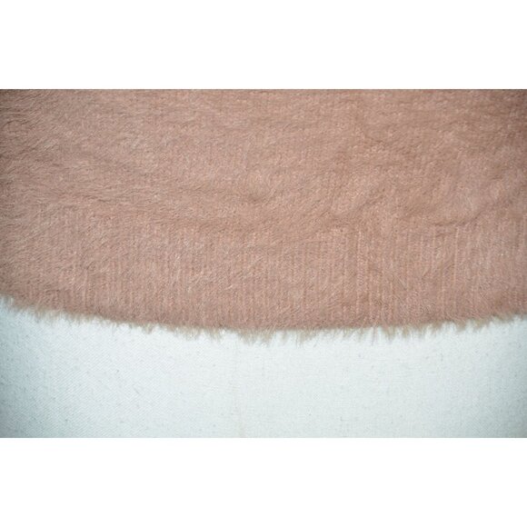 Buddy Love Ladies Brown Half Puff Sleeve Crop Sweater Top Size L Fuzzy Eyelash - Picture 3 of 7